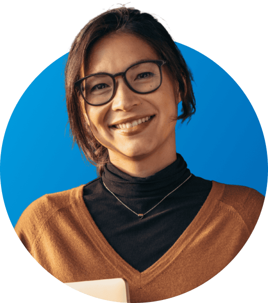 product training hero person women in glasses