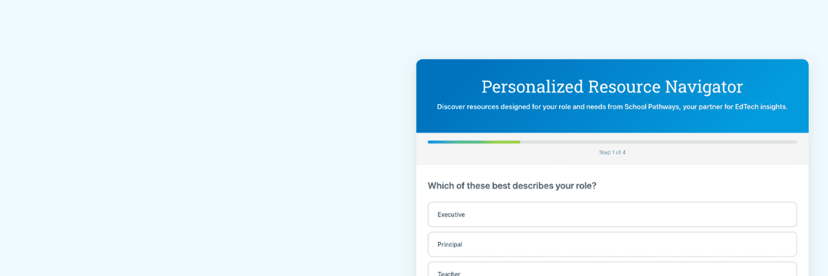 Image of the interactive personalized resource navigator tool